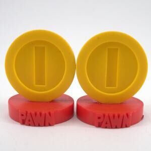 LOT OF 2 Nintendo Super Mario Chess Game Replacement Coin Token Pawn Toy 2009